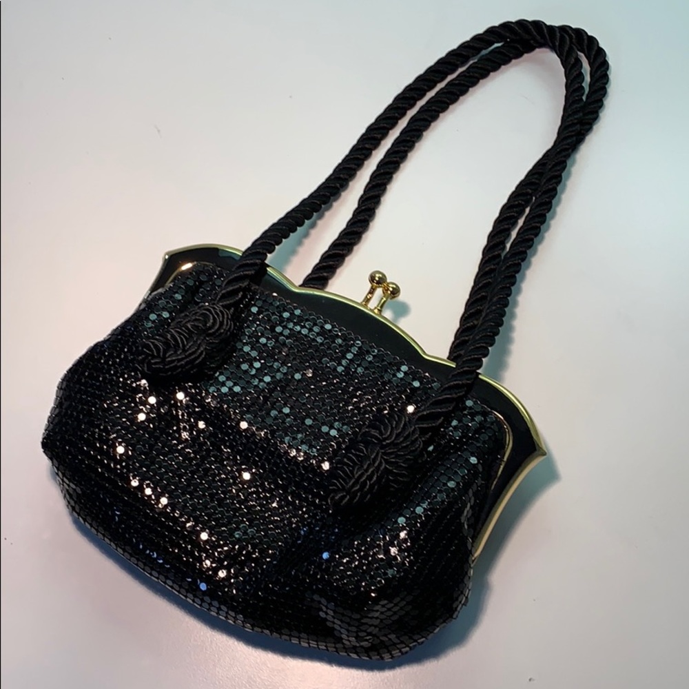 Whiting & Davis black metal mesh evening bag